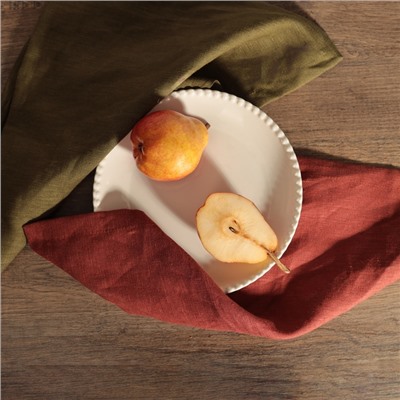 Салфетка «Этель», красная, 30×40 см,100% лён 170 г/м²