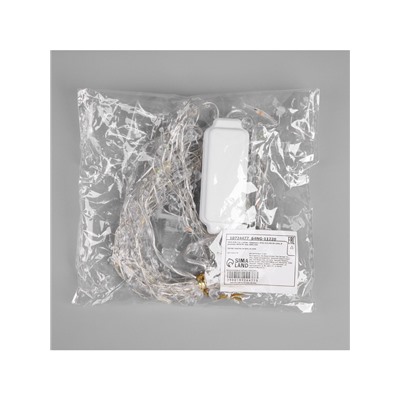 Гирлянда «Нить» 5 м роса с насадками «Шарики», IP20, нить серебристая, 50 LED, 8 режимов, свечение мульти, 220 В