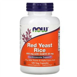 Now Foods, Красный дрожжевой рис, 120 растительных капсул