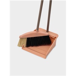 Щётка для пола: совок 24×25×81 см, щётка 24 см, персиковая