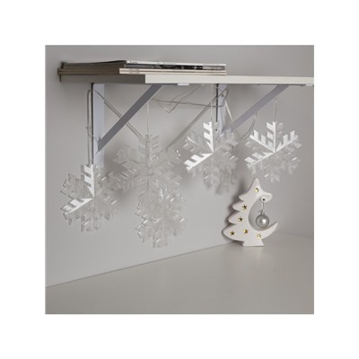 Гирлянда «Нить» 2 м с насадками «Снежинка матовая», IP20, прозрачная нить, 36 LED, свечение тёплое белое, 220 В