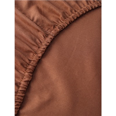 Простыня на резинке 2-спальная «Атра», 180×200+20 мокко, бязь