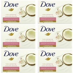 Dove, Purely Pampering Beauty Bar, Coconut Milk and Jasmine Petals, 6 Bars, 3.75 oz (106 g) Each