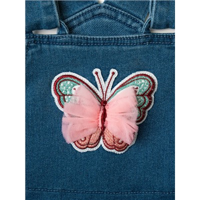 Полукомбинезон детский текстильный джинсовый для девочек