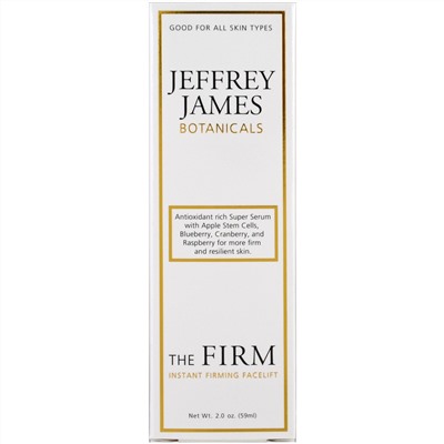 Jeffrey James Botanicals, Мгновенное укрепление: укрепляющий лифтинг для лица, 2.0 унции (59 мл)