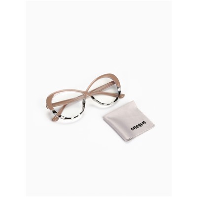 Очки женские имиджевые, прозрачные, дужка 14.2 см, ширина 14.1 см, линза 5.4×6.9 см