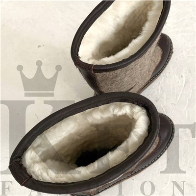 Женские теплые валенки, коричневые, войлочная подошва