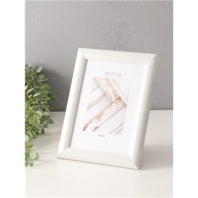 Фоторамка для фото 15×21 см «МИРАМ», пластик, белый, (пластиковый экран)