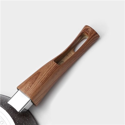 Сковорода Magistro Granit, d=20 см, съёмная ручка soft-touch, антипригарное покрытие, индукция, кованый алюминий, чёрная