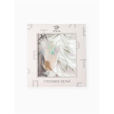 УЦЕНКА Скатерть Этель "Новогоднее чудо" d=220см +/-3см с ВГМО, 100%хл, саржа 190гр/м2