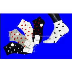 МИНИBS носки женские укороченные "Сердечки" арт. НЕ 03-7