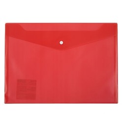 Папка с кнопкой  А4 120мкм Classic прозрачная, красная ЕС2111104 Expert Complete