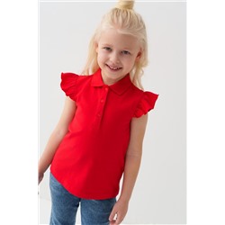 Джемпер трикотажный с воротником поло для девочек PLAYTODAY, 1241969