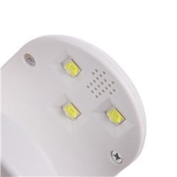 Лампа для маникюра Luazon LUF-07, UV/LED, 3 диода, 16 Вт, для типс, USB, белая
