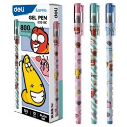 Ручка гелевая Larva EG32-BK 0.5мм черная (1657650) Deli