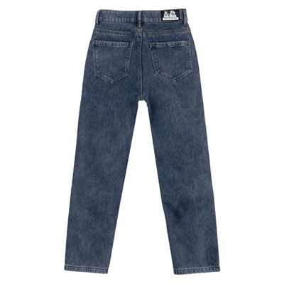 Брюки текстильные джинсовые утепленные флисом для девочек