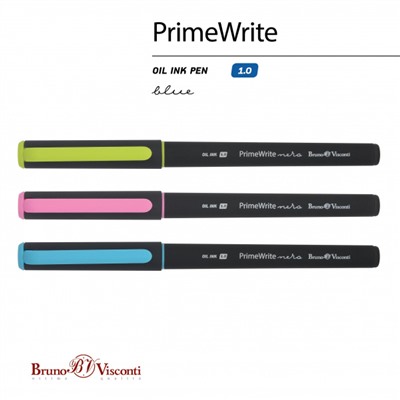 Ручка шариковая масляная 1.0мм "PrimeWrite. Basic. Nero" синяя 20-0295/01 Bruno Visconti