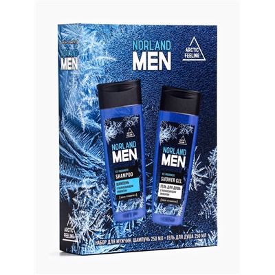 Подарочный набор мужской Norland Men Ice Freshness, гель для душа 250 мл, шампунь 250 мл