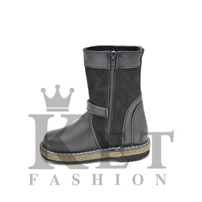 Монголки детские черные, войлочная подошва