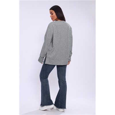 Худи женское с разрезами по бокам 003м (Серый)