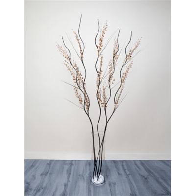 Сухоцвет набор 5 штук 150 см с блестками / 39-29G /уп 120/золото