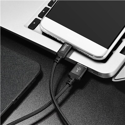Кабель USB - Type-C Hoco X14 Times Speed 15W 100см 3A  (black)