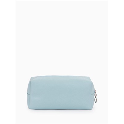 Косметичка женская ONE COLOR, на молнии, экокожа, голубая
