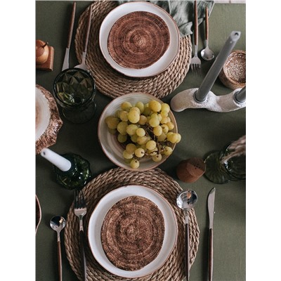 Блюдо для подачи Magistro Wood, 16×14×0.6 см, фарфор, коричневое