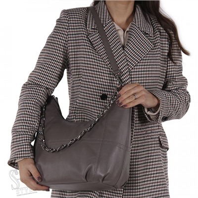 Сумка женская кожаная 8559 gray  Polina&Eiterou