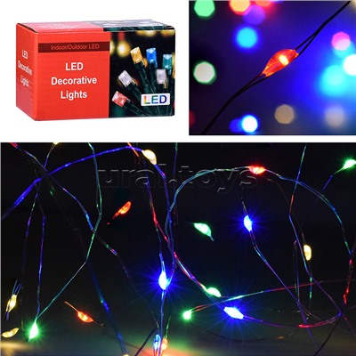 Электрогирлянда 20м, 200 ламп, цветная