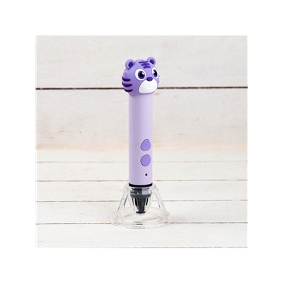 3D ручка Тигрёнок, работа с пластиком PLA, USB кабель питания, фиолетовая