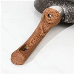 Сковорода KUKMARA Granit Ultra original, d=22 см, пластиковая ручка, антипригарное покрытие, алюминий, тёмно-коричневая