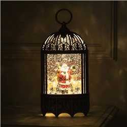 Светодиодная фигура «Фонарь с Дедом Морозом и оленями» 13×25.5×8 см, пластик, батарейки ААх3 (не в комплекте), USB, свечение тёплое белое