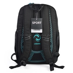 Рюкзак "Sport" подростковый 40x31x20 см (18 л) 500 г, текстильный, 1 отделение на молнии с уплотненным отделением для ноутбука до 15 дюймов и книг, 1 передний карман на молнии, 2 боковых кармана, уплотненная вентилируемая спинка с пластиковой вставкой, уп