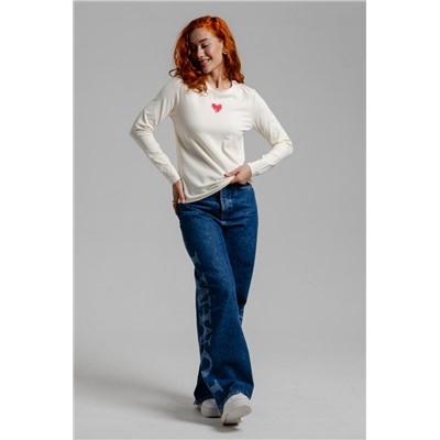 8529/1 футболка с дл.рукавом (Молочный_сердечко)
