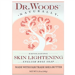 Dr. Woods, Английское мыло с ароматом розы, эффект осветления кожи, 149 г (5,25 унции)