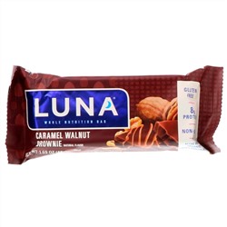 Clif Bar, Luna, Whole Nutrition Bar for Women, Caramel Walnut Brownie, 15 Bars, 1.69 oz (48 g) Each