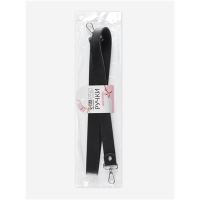 Ручка для сумки, с карабинами, 100±1 см × 2.5 см, чёрная