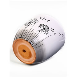 Горшок для цветов «Одуванчик», керамический, с поддоном, 2.5 л, белый