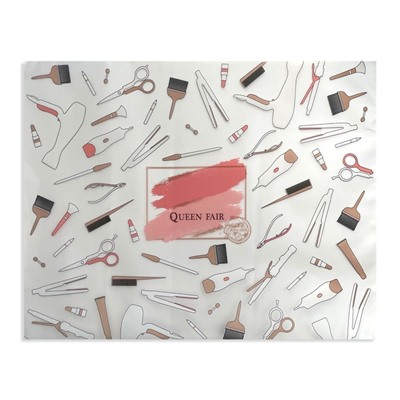 Пелерина парикмахерская, 100×70(±1) см, на завязках/крючках, чёрная