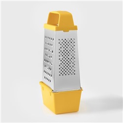 Тёрка с контейнером КВАРЦ «Комфорт», 4 грани, 450 мл, 11×8.5×27 см, металл, МИКС