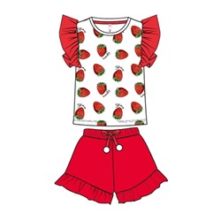 Комплект трикотажный для девочек: фуфайка (футболка), юбка-шорты