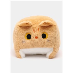 Мягкая игрушка кот-кирпичик кото куб глазастый квадратный котик, рыжий 15 см