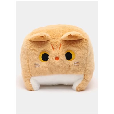 Мягкая игрушка кот-кирпичик кото куб глазастый квадратный котик, рыжий 15 см