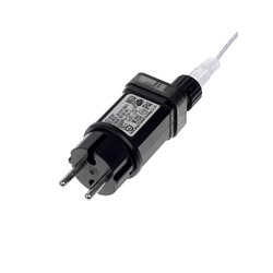 Гирлянда «Нить» 200 м роса, IP44, серебристая нить, 2000 LED, пульт, 36 В, свечение тёплое белое