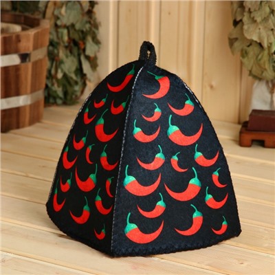 Шапка для бани и сауны «Перчик», полиэфир, шерсть, «Добропаровъ»