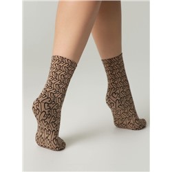 Полиамидные CONTE FANTASY Плотные носки с вывязанным рисунком «сердечки»