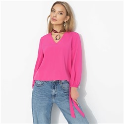 Блуза на резинке с завязками, В зоне внимания (розовый пион)