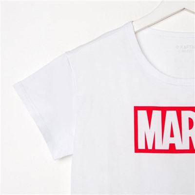 Футболка укороченная Marvel, белая