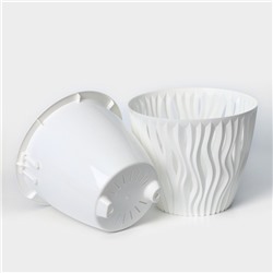 Кашпо для цветов со вставкой «Вдохновение», 2.25 л, d=17.5 см, h=15 см, белое